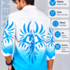 Phoenix Print Streetwear Shirt Poster Men’s Cyan Phoenix Printed Ombre Shirt – Full Sleeve Casual Shirt